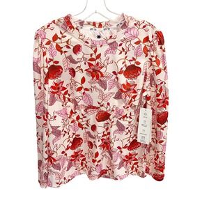 NEW Tenth + Ocean UPF 50 Floral Long Sleeve Sun Shirt Rash Guard Size Large